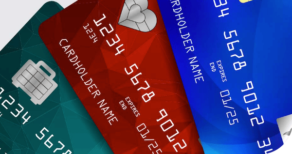 Preview image of 3 credit cards with NovoFlex's custom shaped EMV chips