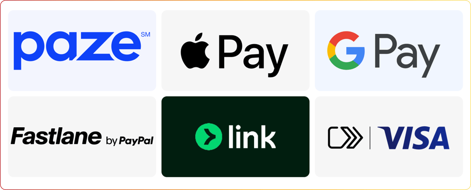 Logos for several checkout experience products