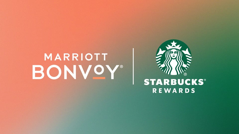Image of the Marriott Bonvoy and Starbucks Rewards logos.