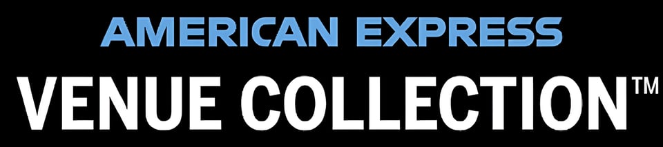 Text on a black banner that says "American Express Venue Collection"