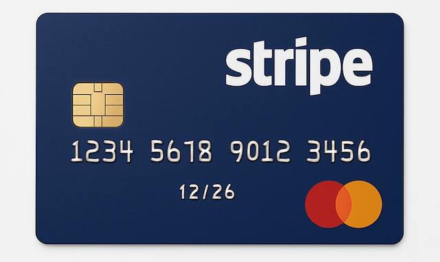 AI-generated image of a Mastercard credit card with the Stripe logo