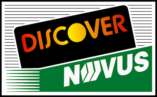 Image of network sign of Discover and Novus featuring both logos.