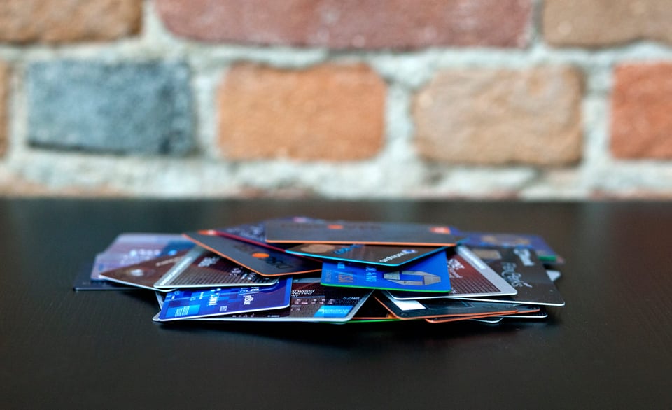 A pile of credit cards.