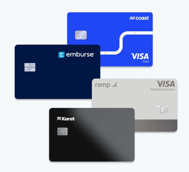 Corporate cards collage
