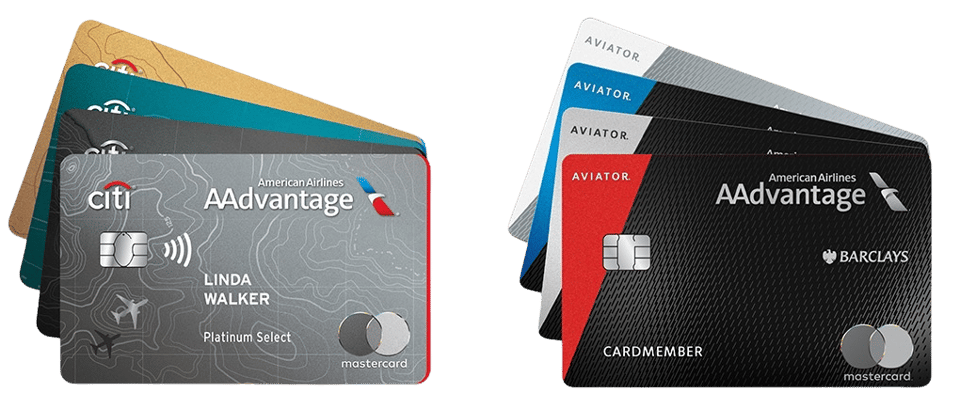 Several card images for the AAdantage cards